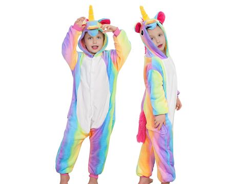 BIQIQI Piżama Jednorożec Onesie Dzieci Unisex Kostium