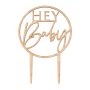 Topper na tort Hey Baby drewniany Baby shower - 2