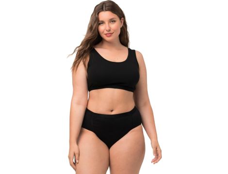 Biustonosz wsuwany jednokolorowy czarny plus size czarny 50-52