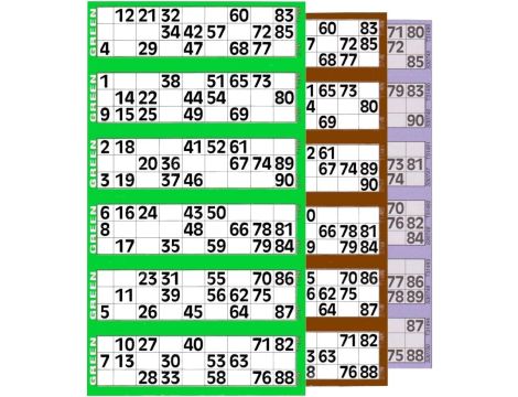 ulotki bingo karty do gier - kolorowe kodowane - 3