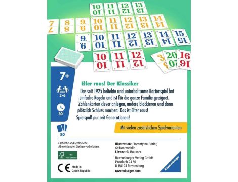 Ravensburger Elfer raus! Der Klassiker, Kartenspiel 2 - 6 Spieler, Spiel ab - 3