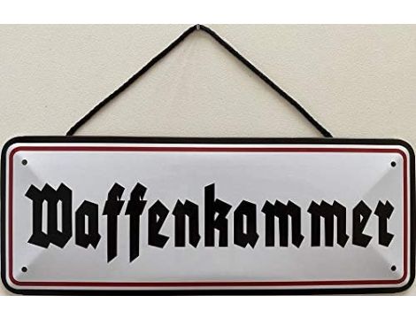 Blechschild ze sznurkiem 27 x 10 cm komora na broń - blaszana emma - 2