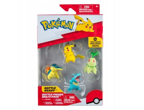 POKEMON Multipak Pikachu, Chikorita, Totodile, Cyndaquil figurki bitewne - 6