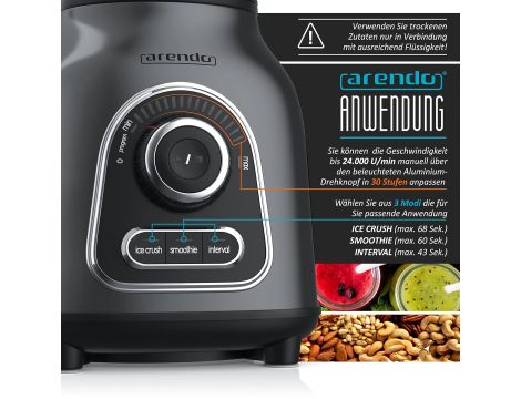 Blender kielichowy Arendo 303384 1200 W srebrny/szary - 3