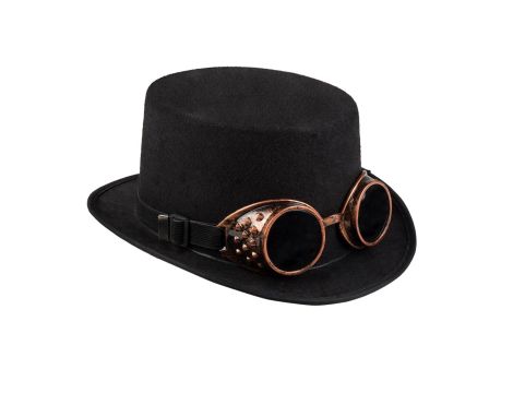 Kapelusz i okulary dla dorosłych Steampunk