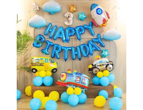 Balony litery Happy Birthday dekoracja impreza na urodziny zestaw balonów - 5