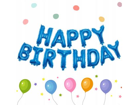 Balony litery Happy Birthday dekoracja impreza na urodziny zestaw balonów