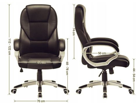 Fotel obrotowy Songmics czarny - 10