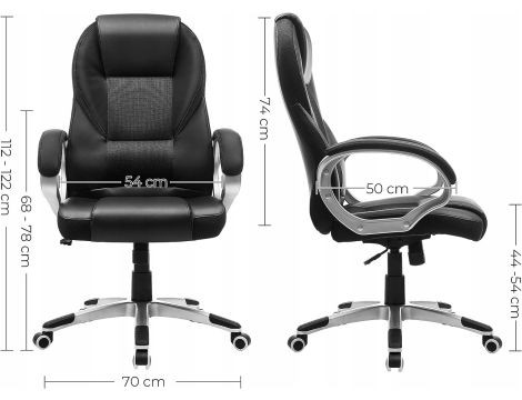 Fotel obrotowy Songmics czarny - 7
