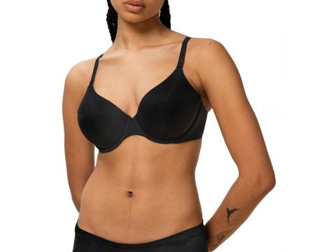 Body make-up niewidoczny biustonosz z fiszbinami 80B Czarny